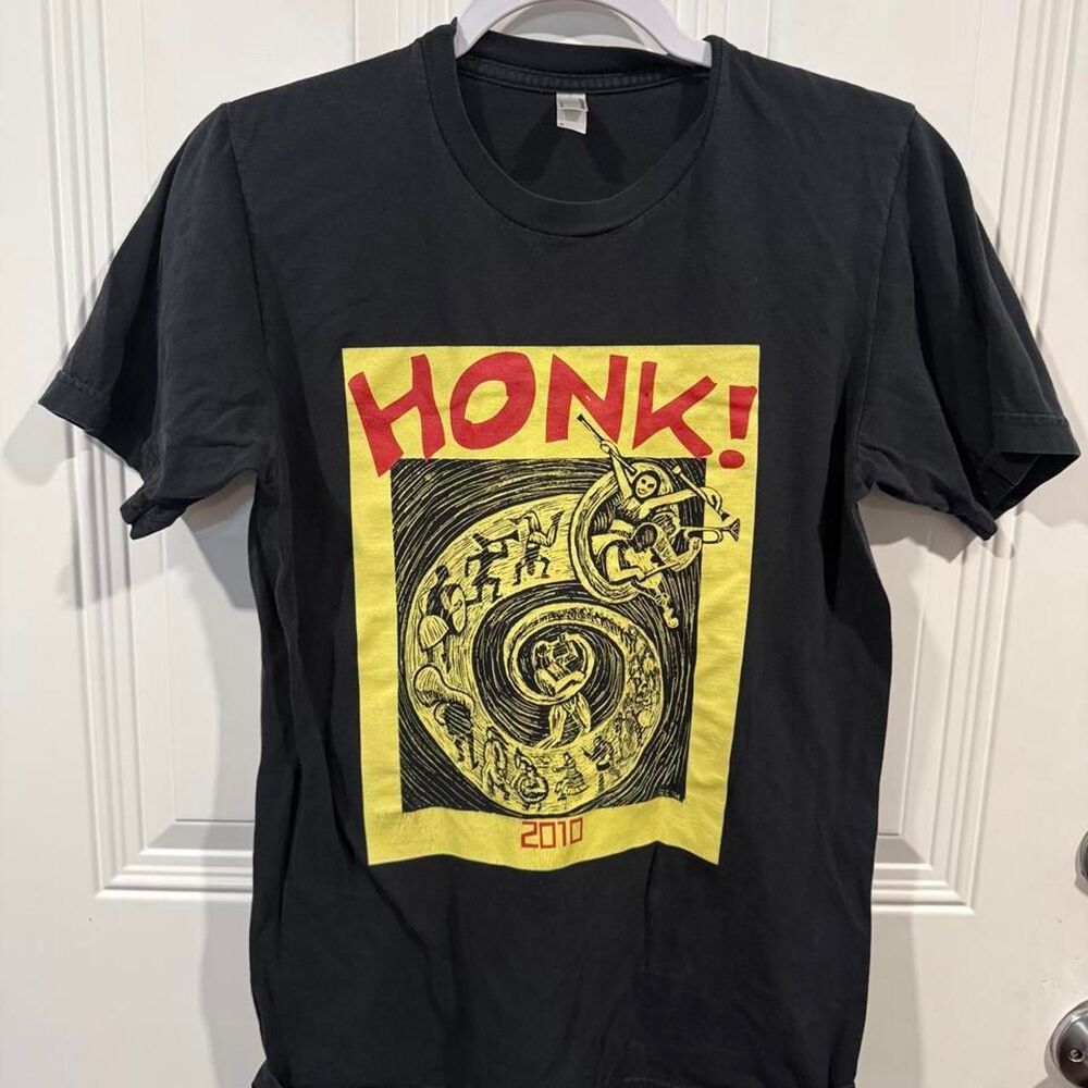 2010 HONK Festival T-Shirt Small - American Apparel Black Marching Band Festival
